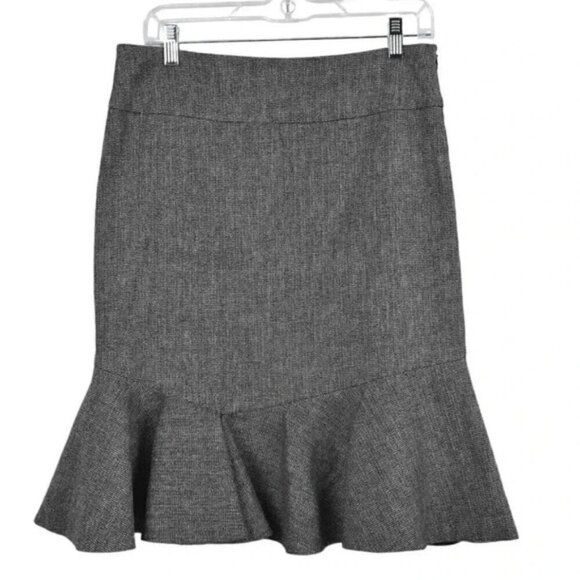 Tristan Wool Blend Trumpet Midi Skirt Gray Size 8 - Picture 1 of 11